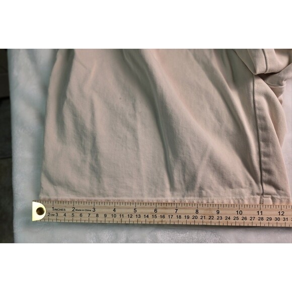 Polo Ralph Lauren Chino Flat Front Cotton Men's 33 Shorts khaki (bleach stain) - Picture 4 of 9